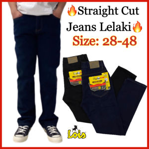 (28-48)MENS PLAIN BLACK STRAIGHT CUT JEANS LONG PANTS BLACK JEANS/ JEANS LELAKI STRAIGHT CUT