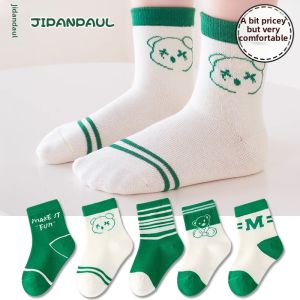 JIFANPAUL | Childrens Fashion Alphabet Socks Green Mid-Calf
