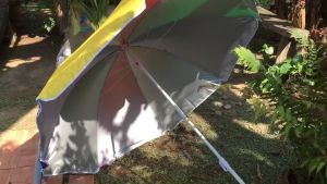 Umbrella UV Silver Coat ร่มสนาม ร่มขายของ ร่มแม่ค้า สีรุ้ง ระบบมือเปิด กันแดด กันฝนและต้านลมได้ดี