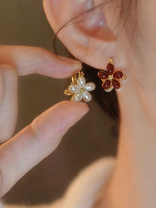 Fresh Double-Sided Design Flower Ear Cuffs Fashionable Simple 2023 Popular Womens High-End Feelings Earrings Alloy/Silver/Gold