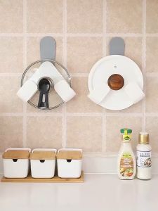 Elite Kitchen - Pot Lid Rack Organizer Kitchen Storage Kitchen Hook Cutting Board Storage Rack Wall Hanging Adjustable