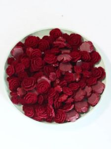 20pcs 13/15/20/23mm Surface Velvet Rose Flower Resin Beads Flat Back Artificial Flower Loose Beads For DIY Hairclips Earrings