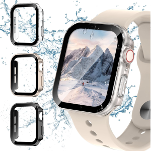 Waterproof watch case+glass for Apple Watch 40/41/42/44/45/46mm Scratch-resistant protective case for Series 11 10 987654 se