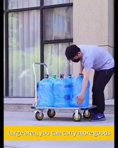 REAIM Trolley Cart Heavy Duty Portable Hand Trucks Push Cart Foldable 1000kg Aluminum Multifunctional 4 Wheel Mute Rubber for Grocery Water