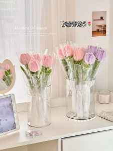 Bình Hoa Tulip Giả Trang Trí Phòng Ngủ Phòng Khách Chụp Ảnh Hoa Khô Trang Trí Nhà Hoa Tươi Mô Phỏng Hoa Tulip Trang Trí Nhà
