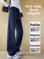 High Waist Slim-fit Purple Trousers Straight Leg. 
