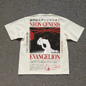 Bandai | Summer Fashion New Century Evangelion First Generation Machine Street Animation Retro Short Sleeve Parent Child Street Wear