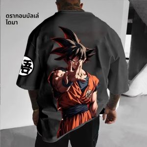 Dragon Ballพิมพ์แขนสั้นTeeกราฟิกเสื้อTชายฤดูร้อนY2kเสื้อผ้าผ้าฝ้ายลําลองขนาดใหญ่Streetwear Topsอะนิเมะคอสเพลย์