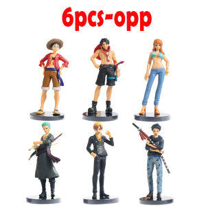 Bandai | 6pcs Anime One Piece Figures Monkey D. Luffy Roronoa Zoro Sanji Action Model Pvc Desktop Statue Ornament Collection Toys Gifts