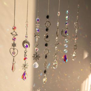 แขวนจี้คริสตัลสวน Suncatcher Wind Chimes Rainbow Prism คริสตัลสําหรับตกแต่งหน้าต่าง