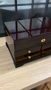 Ezego High-End Multi-Layered Lockable Multi-Position Retro Jewelry Watch Box Storage Box Dressing Table Decoration