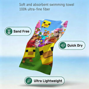 Beast Kingdom | 1PC Classic M-MinecraftS Quick Drying Beach Towel Ultra Lightweight Fast-drying Super Absorbent It is a must-have item for summe