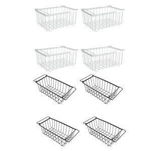 [ToolOutlet]4 Pack Stackable Wire Baskets Muti-Purpose Metal Bins Vegetable Fruit Basket for Pantry Organizers and Storage