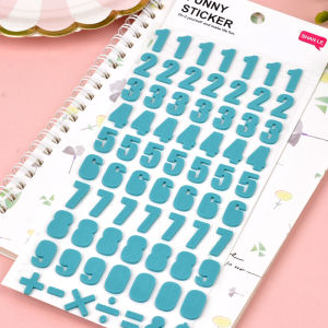 Kids Stickers Kindergarten Students Three-Dimensional 3D Color Fluorescent Number Number Symbol English Letters Bubble Stickers