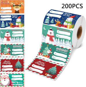 200-500pcs Merry Christmas Decorative Stickers for Presents Wrapping Christmas Gift Name Tag Stickers Snowman Festive Decor