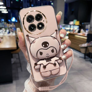 OnePlus 13 Phone Case Silicone Protective Cover with Stand Cute Cartoon Female Style Full Lens Protection Anti-Fall Soft Shell