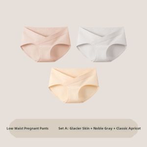 Pregnant Women Cotton Underwear Low Waist Seamless Antibacterial Triangle Shorts Comfortable Breathable for Early to Late Pregnancy