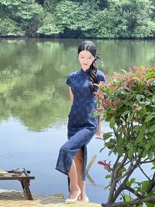 Ancient Cheongsam 2024 New Chinese Style High-End Temperament Young R Improved Blue Dress Female Summer