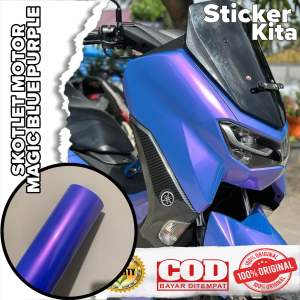 Skotlet motor biru lembayung sticker biru lembayung ungu