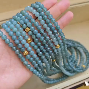 Q2591 Chuỗi 3v Lam Ngọc Jade A 6li mix bi ko kén mệnh - Phong Thủy TUDO