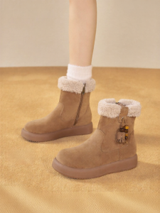 Josiny | Thick Heel Fleece Lined Insulated Snow Boots for Women Medium Bootie