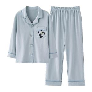 MiiOW | Antibacterial Long Sleeve Cartoon Panda Pullover Sleepwear Set for Children
