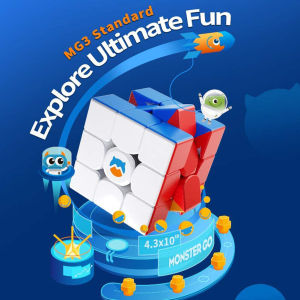 GAN Monster Go Magnetic 3x3 Speed Cube Stickerless Cube Learning Series Puzzle Toy for Kids Beginners [Magic Cube]