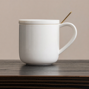 XIYUANJI | Porcelain Coffee Cup with Lid and Spoon