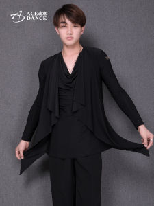 Áo Biểu Diễn Khiêu Vũ Latin Nam Áo Khiêu Vũ Quốc Tế Cổ Dài Tay Cotton Thoáng Khí Mùa Hè 2025 Áo Khiêu Vũ Thường Ngày