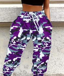 Hot Selling Fashion Dazzling Camouflage Pattern Design 3D Printing Mens and Womens Outdoor Street Wear Pants in Large Size