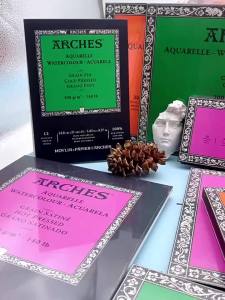 20แผ่นกาวซีลด้านเดียวกระดาษสีน้ำหนา/ปานกลาง300G ผ้าฝ้ายแท้ Art Paper นักเรียนสีน้ำ Art Supplies