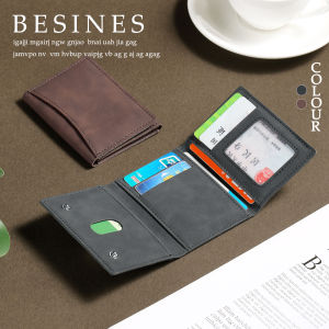 Ví Da PU Mềm Màu Trơn Ngắn Gấp Ba Ví Đựng Tiền Xu Nhỏ Gọn Cho Nữ Ví Đựng Thẻ ID Thời Trang Phong Cách Hàn Quốc