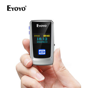 Eyoyo Mini Bluetooth QR Code Scanner with LCD Display Portable Wireless 1D 2D Book Barcode Scanner Reader for Library Classroom Inventory Compatible with iPhone iPad Android iOS POS Laptop Tablet