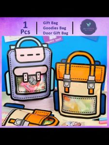 Gift Bag 1Pcs School Bag Zip lock Zipper Plastic Bag Goodies Snacks Cartoon Gift Bag Packaging Door gift Beg Snacks Cartoon Gift Bag GB109 礼物袋礼品袋购物袋