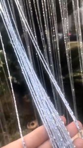 Rèm Sợi Dù Đan Kim Tuyến Lấp Lánh Màu Trắng Nhiều Kích Thước Trang Trí Nhà Cửa DC-476