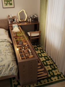DONGMU | Surrounding Solid Wood Dressing Storage Desk