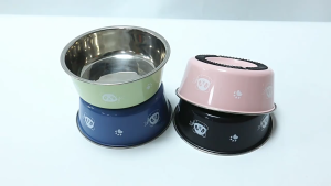 Stainless Steel Pet Bowl Large Capacity Double Layered Anti Slip Bottom Easy Clean Durable Cat Dog Food Water Mangkuk