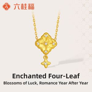 Four-Leaf Clover Tassel 24K Gold Pendant