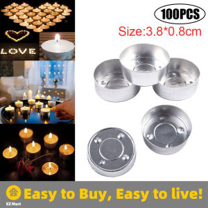 【Fast Shipping】100pcs Silver Aluminum Tealight Tins Candle Making Empty Cases Containers Tea Light Candle Cups Tin Holder Lights Candles