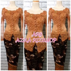set kebaya abege kebaya mocca + longtorso dan rok lilit