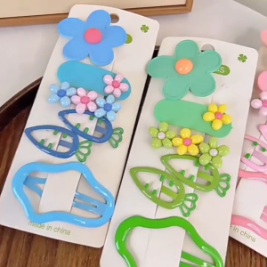 Jepit Bunga Set Isi 5 PCS Warna Bright Summer Vibe Jepitan Rambut Anak Lucu Korean Fashion Style