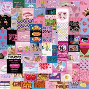 Retro American Style Waterproof Stickers Creative Personalized Mobile Phone Case Notebook Luggage 50 Pieces Decorative Paper