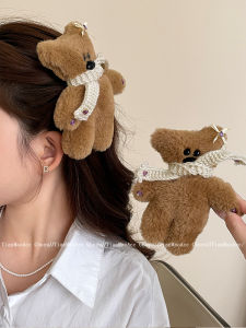 Large Size Plush Hair Clip Teddy Bear Hair Accessories  out Cute Girl Bangs Cartoon Headwear Fashionable Hair Decorations