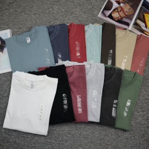 Loose Fit Mens Long Sleeve T-Shirt Pure Cotton Washed Casual round Neck Top Breathable Comfortable Anti-Pilling Daily Wear