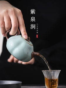 Handmade Large Size Gongfu Tea Set Jojos L PD Purple Spring Valley Ceramic Tea Pot Cirled Uncooked Tea Brewing Pot Chinese Style