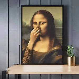 Jigsaw Puzzle 1000 pcs Funny Mona Lisa Holding Air Freshener In Bathroom Scene For Adults Stress Relief Puzzle Fun Present