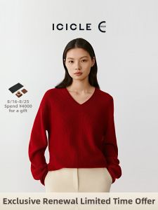 ICICLE | Winter Cashmere Pullover Red Knitwear