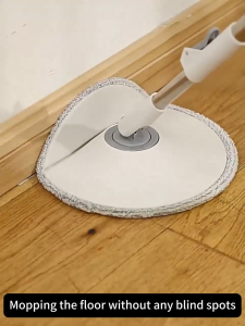 Deli Vusign Flat Mop 360° Rotating Folding Mops Set with Dry Bucket Microfiber Mops