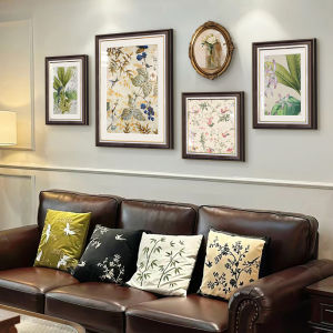YASISHA | Vintage American & French Mid-Century Style Living Room Wall Art Set
