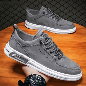 Mens Summer Breathable High Top Canvas Shoes Versatile Casual Footwear Trendy Low Cut Lace up Rubber Soled Korean Style